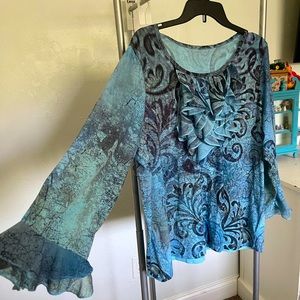 Ruffle Long Sleeve Blouse